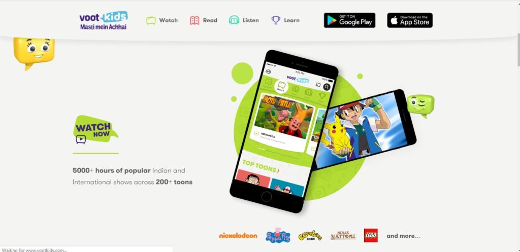 Voot kids homepage to watchcartoonsonline