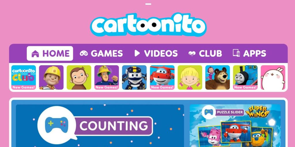 cartooninto homepage to watch cartoons online for kids